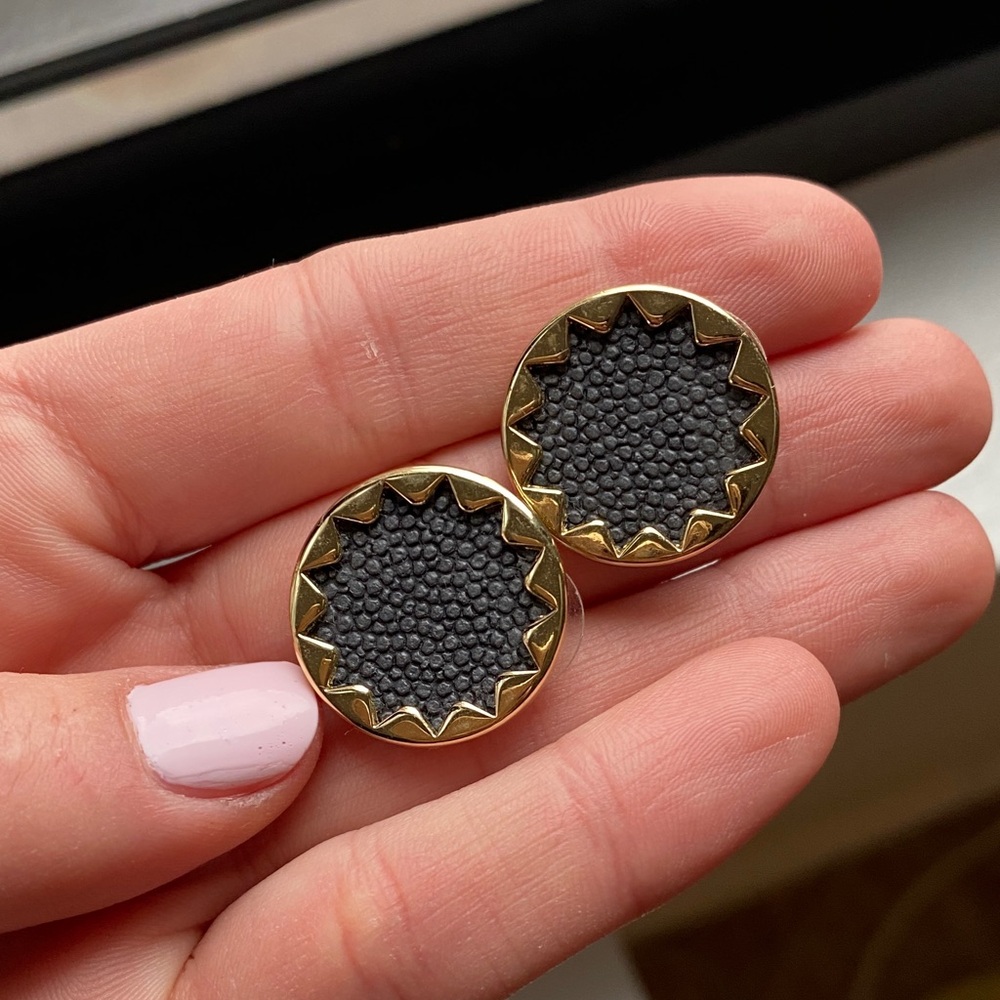 House of Harlow 1960 Gold and Black Sunburst Earrings